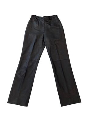 Vintage Oscar Léopold genuine leather jeans pants dark brown high waisted size10